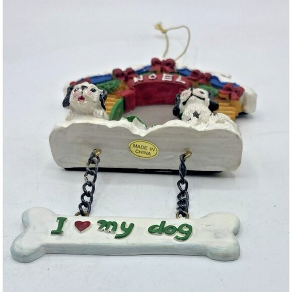 Dog Christmas Ornament I Love My Dog Doghouse Photo Frame Holiday Decor Puppy - Picture 2 of 13